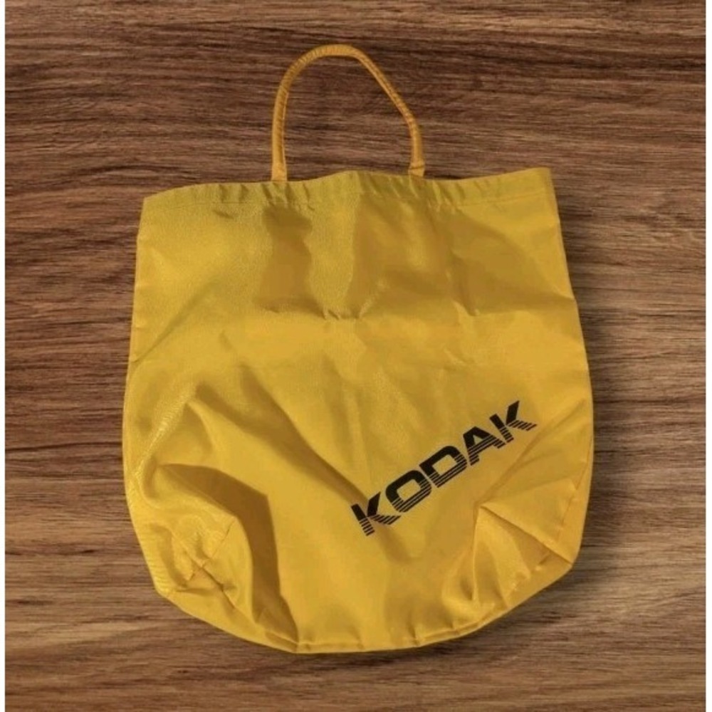80s Kodak Tote Bag Yellow Nylon Double Handle Shopping Photography Vtg Promo Ad